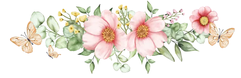 flores rosadas y mariposas 04