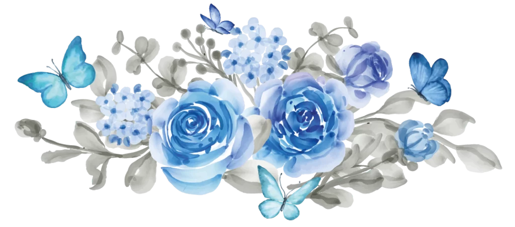 mariposas y flores celestes 02